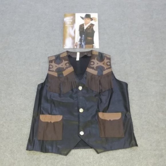 Mens COWBOY VEST Western Outfit Costume Unisex Rodeo Comic-con New - Picture 3 of 16